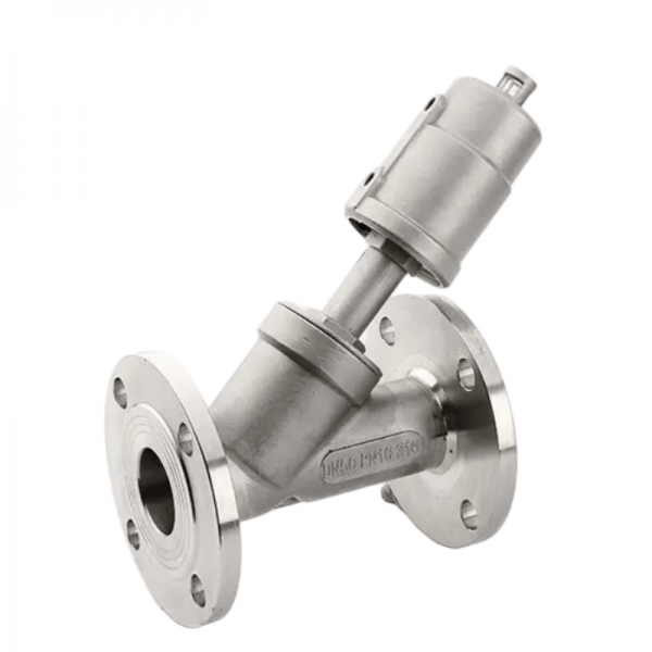 Stainless Steel Pneumatic Flange Angle Seat Valve High Temperature Resistant Corrosion Steam Y Type Cut Off Valve