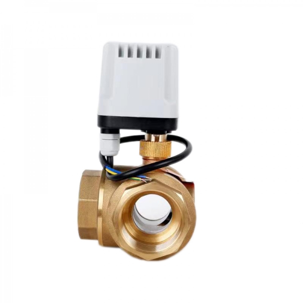 3 Way IP65 Waterproof Motorized Ball Valve 3-Wire 2 Control T/L Type Brass Electric Ball Valve