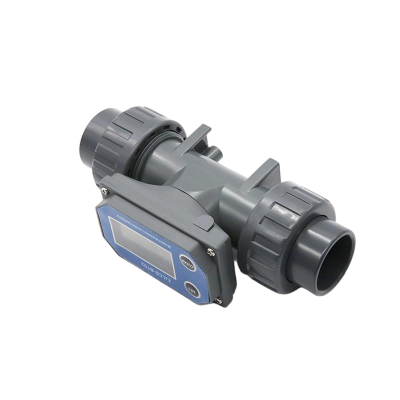 Electronic LCD Digital Display Flowmeter NPN Turbine Flow Meter DN25-80 PVC Pipe Liquid Water For Farm/Garden Irrigation