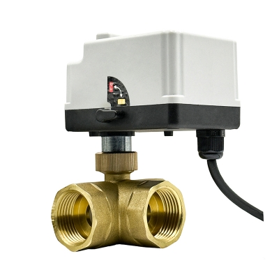 3 Way Motorized Ball Valve Electric Ball valve Brass Ball Valve Two Line Control With Manual Switch