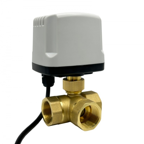 3 Way IP65 Waterproof Motorized Ball Valve 3-Wire 2 Control T/L Type Brass Electric Ball Valve