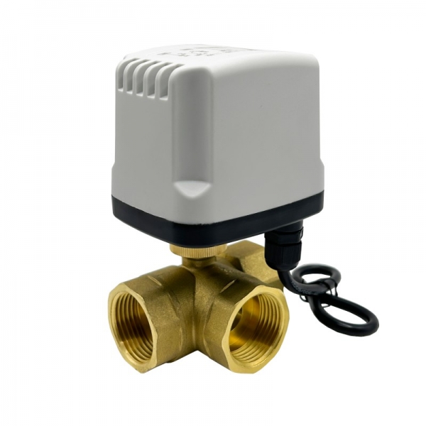 3 Way IP65 Waterproof Motorized Ball Valve 3-Wire 2 Control T/L Type Brass Electric Ball Valve