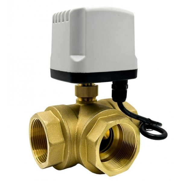 3 Way IP65 Waterproof Motorized Ball Valve 3-Wire 2 Control T/L Type Brass Electric Ball Valve