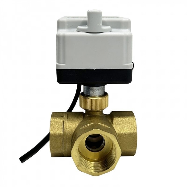 3 Way Motorized Ball Valve Electric Ball valve Brass Ball Valve Two Line Control With Manual Switch