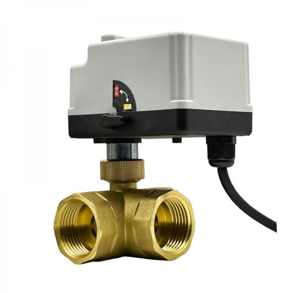 3 Way Motorized Ball Valve Electric Ball valve Brass Ball Valve Two Line Control With Manual Switch