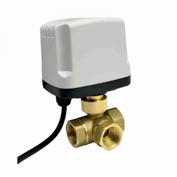 3 Way IP65 Waterproof Motorized Ball Valve 3-Wire 2 Control T/L Type Brass Electric Ball Valve
