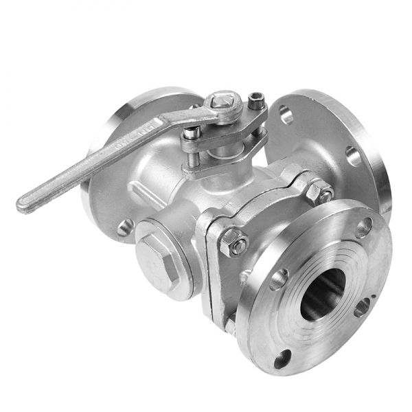1/2inch to 3inch 304 Stainless Steel 3-way Flange Ball Valve Q44/Q45F-16P High Temperature Stainless Steel T/L Type Reversing Diverter Valve