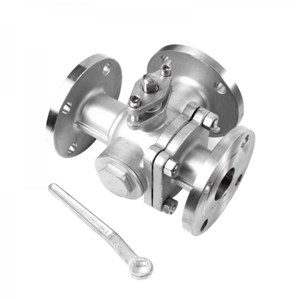1/2inch to 3inch 304 Stainless Steel 3-way Flange Ball Valve Q44/Q45F-16P High Temperature Stainless Steel T/L Type Reversing Diverter Valve