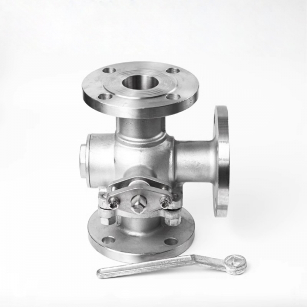 1/2inch to 3inch 304 Stainless Steel 3-way Flange Ball Valve Q44/Q45F-16P High Temperature Stainless Steel T/L Type Reversing Diverter Valve
