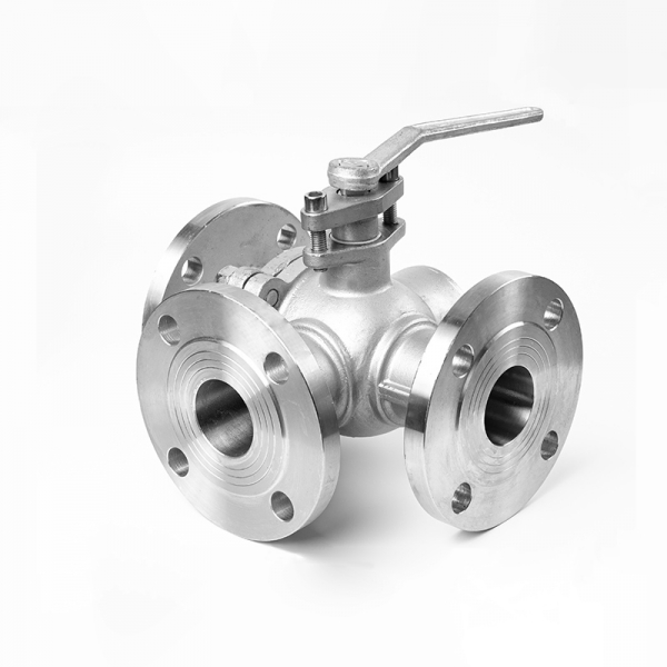 1/2inch to 3inch 304 Stainless Steel 3-way Flange Ball Valve Q44/Q45F-16P High Temperature Stainless Steel T/L Type Reversing Diverter Valve