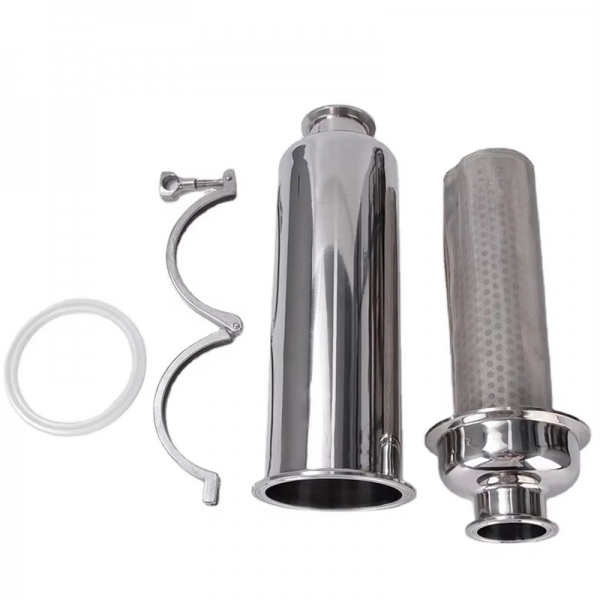 19mm to 102mm Food Grade Stainless Steel Clamp Type Quick Fitting Angle Filter Flexible Angle Filter Clamp Pipe Double Filter