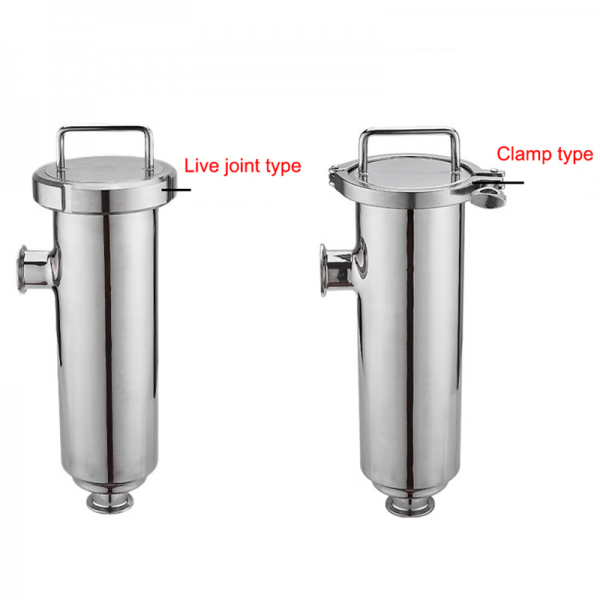 19mm to 102mm Food Grade Stainless Steel Clamp Type Quick Fitting Angle Filter Flexible Angle Filter Clamp Pipe Double Filter