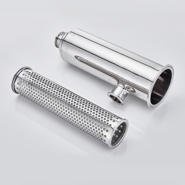 19mm to 102mm Food Grade Stainless Steel Clamp Type Quick Fitting Angle Filter Flexible Angle Filter Clamp Pipe Double Filter